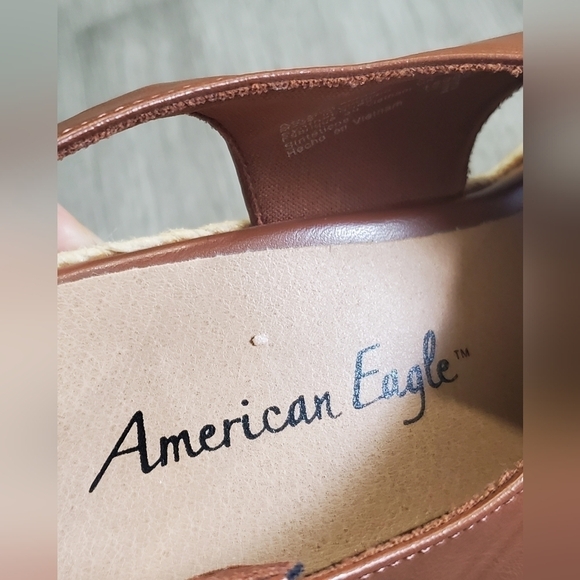 Bundle Only:American Eagle Espadrille Wedge Sandals Cognac Slingback Women’s 8.5 - Picture 11 of 11